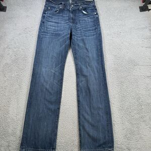 7 For All Mankind Austyn Jeans Mens 30x34 Blue Denim Straight Leg Casual